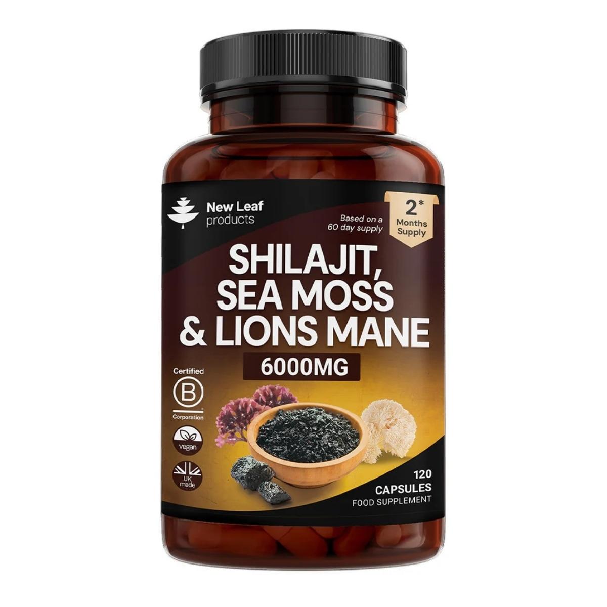 SHILAJIT, SEA MOSS, LION'S MANE-60 KAPSLER